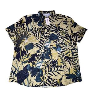 SheLucki Sz 3XL Hawaiian Shirt Men Summer Beach Casual Short Sleeve Button